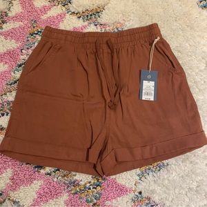 Burnt Orange Cotton Shorts